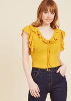 Modcloth Get What Uke Deserve Top In Sunflower In L