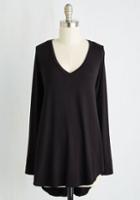  Embracing Basic Long Sleeve Top In Black In L