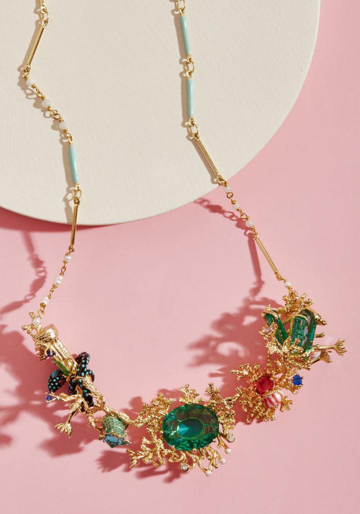 Lesnereides Les Nereides Ornate Seascape Statement Necklace
