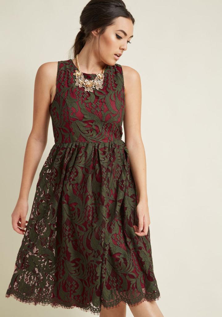 Modcloth Subtly Splendid Lace Dress In L