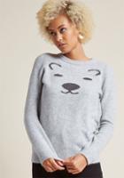 Modcloth Intarsia Polar Bear Sweater In Xxs