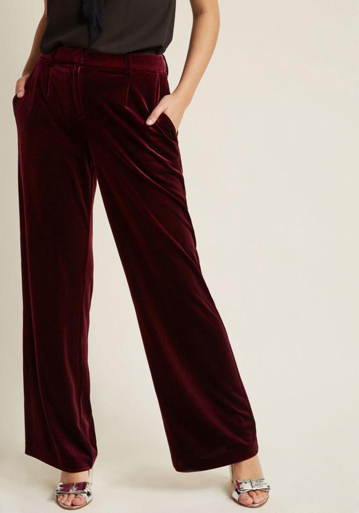Modcloth It's Better In Velvet Pants In Xs