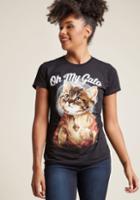 Modcloth Saved By The Tail Graphic Tee In S