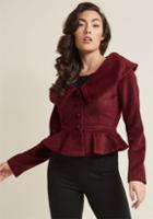 Collectif Collectif Cropped Jacket With Retro Peplum In 10 (uk)