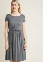 Modcloth A Whole New Whorl Jersey Dress In Charcoal In Xs