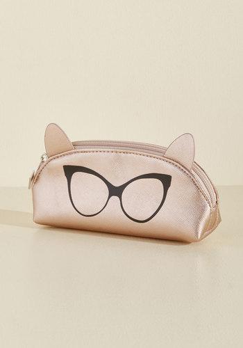 Perversesunglasses I Can See Ear-ly Now Pouch In Rose Gold