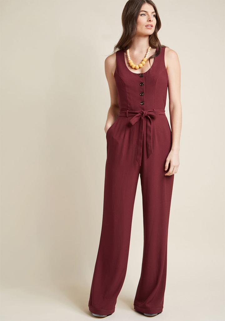 Modcloth Sleeveless Jumpsuit With Pockets In 2x