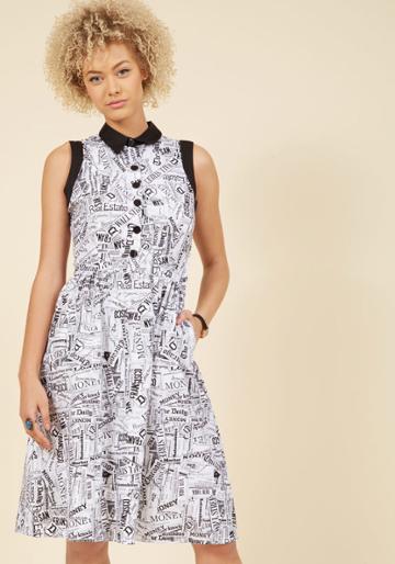  Walk A Fine Headline Shirt Dress In 3x