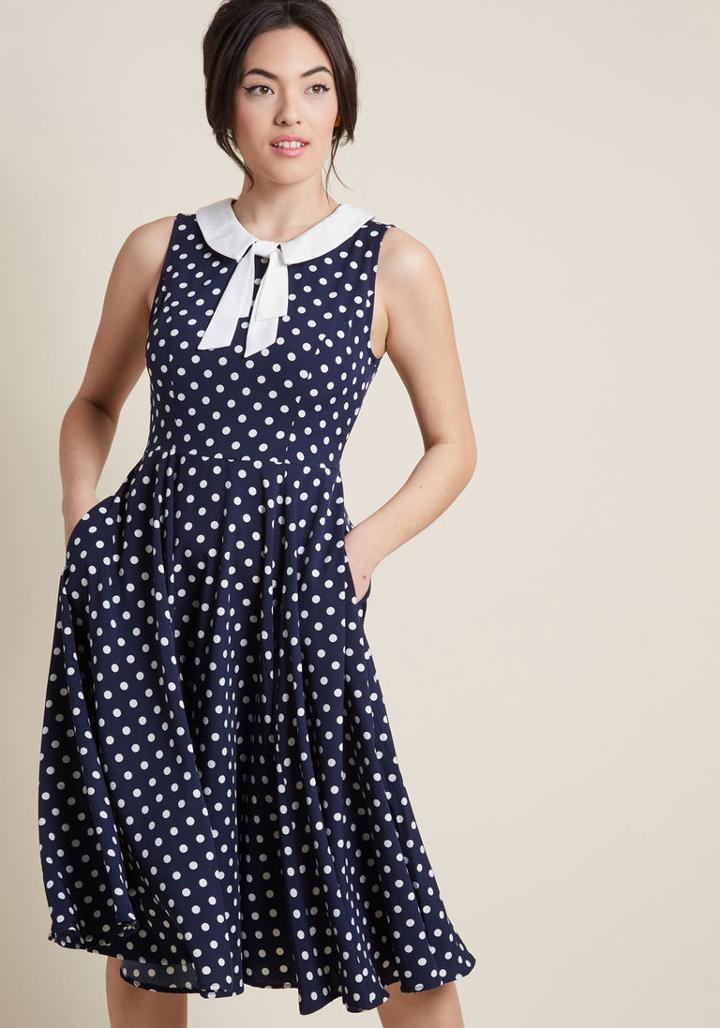 Modcloth Proper Pick A-line Midi Dress In Xl