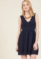 Modcloth Best Supporting Style Lace Dress In Navy In 3x