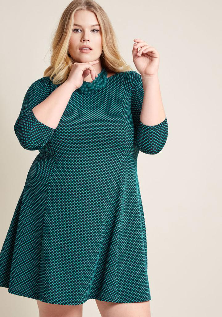 Modcloth In The Mix Knit Dress In Dots In Xs