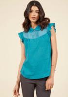  Thank You Kindly Top In Cyan In Xs
