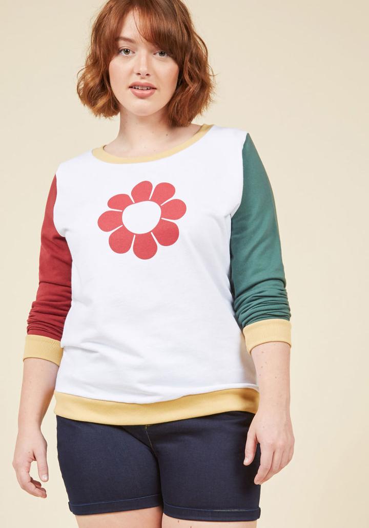 Modcloth Petal Power Sweatshirt In 4x