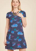Modcloth Always On The Way Easy Fit Dress In Dinosaur