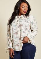 Modcloth Positive Professionalism Button-up Top In Dino