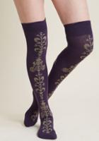 Modcloth Vine Of What's To Come Thigh Highs In Purple