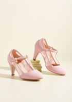 Modcloth Romance On Air T-strap Heel In Blush In 8.5