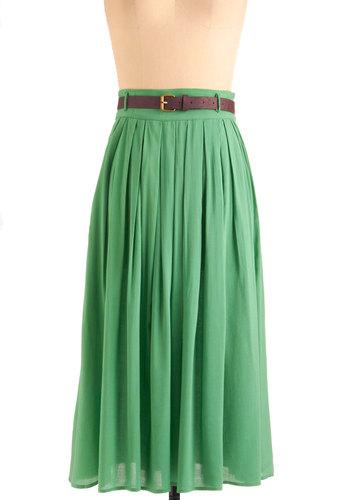 Modcloth Swish And Spin Skirt In Green