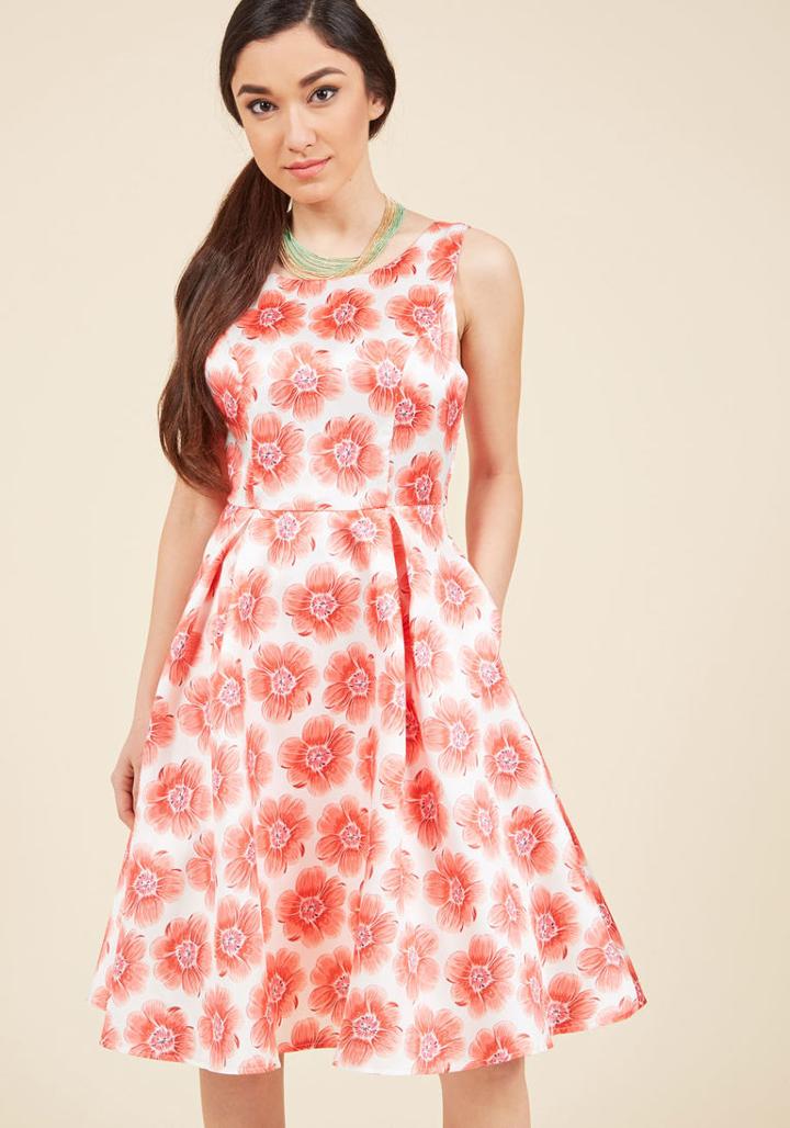  Wishing And Wowing Midi Dress In Peonies In Xl