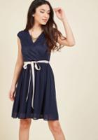 Modcloth Beautifully Bubbly A-line Dress In Navy
