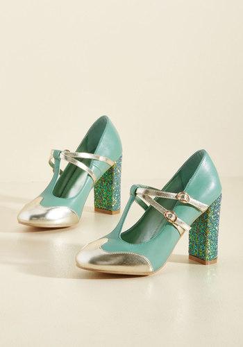  Strut In The World T-strap Heel In Seafoam In 37