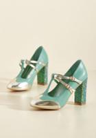  Strut In The World T-strap Heel In Seafoam In 37