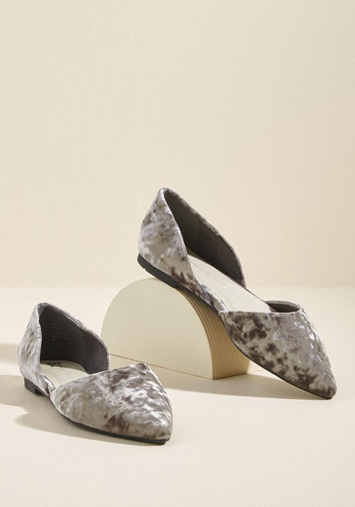 Bcfootwear Miss Fancy Prance Vegan Flat In Ash Velvet In 7.5