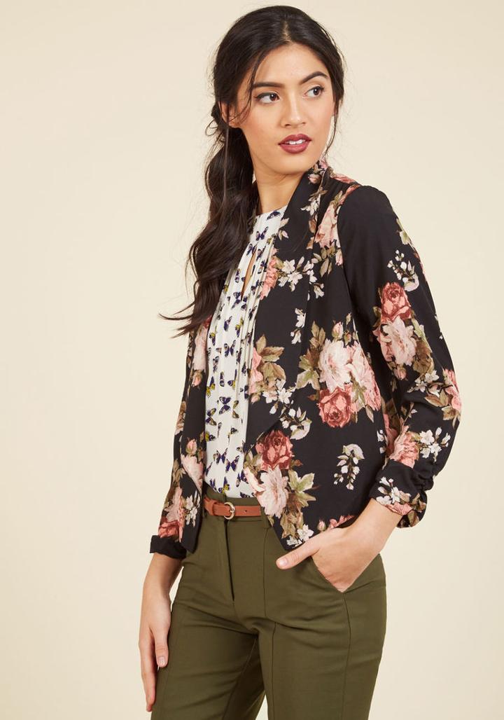 Modcloth Impromptu Interview Blazer In Black In L