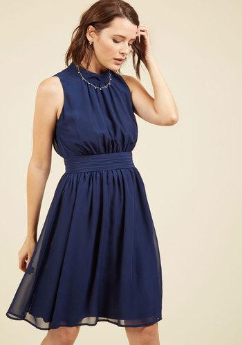  Windy City A-line Dress In Navy In S