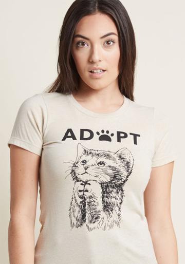Modcloth Opt To Adopt Graphic Tee In L