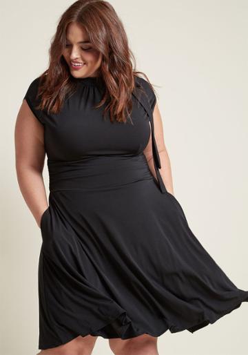 Modcloth Dance Floor Date A-line Dress In Black In S
