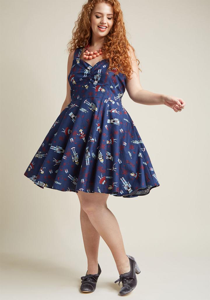 Modcloth Heartfelt Invitation A-line Dress In Nutcrackers In Xxs