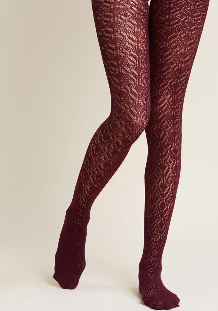 Modcloth Statement Maven Tights In Plum
