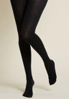 Modcloth Dot Worry, Be Happy Tights In Black