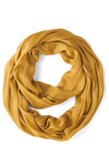 Modcloth Brighten Up Circle Scarf In Mustard