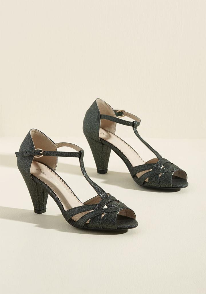 Modcloth That's What You Glitz T-strap Heel In 41