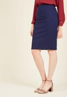 Modcloth I'll Have The Usual Stretch Pencil Skirt In Navy In 3x