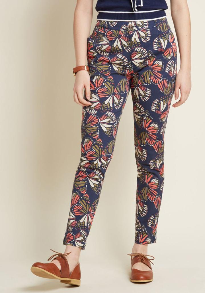 Modcloth Sassy And Structured Pants In Butterflies In M
