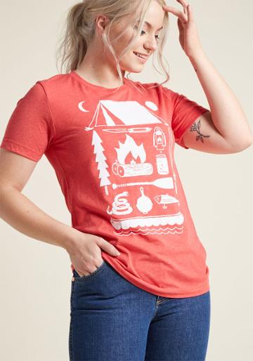 Modcloth I Camp Even Graphic Tee In Xxl