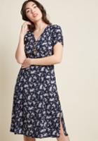 Louche Louche Teatime Toast Midi Shirt Dress In Navy Floral In 12 (uk)