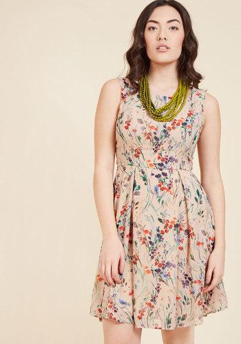  I Rest My Grace A-line Dress In Beige Bloom In 4x