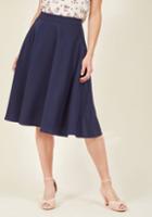 Modcloth Just This Sway Midi Skirt In Navy
