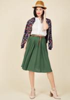 Breathtaking Tiger Lilies Midi Skirt In Stem Green In S