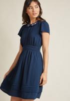 Modcloth Feminine Shirt Dress With Embroidered Collar In 4x