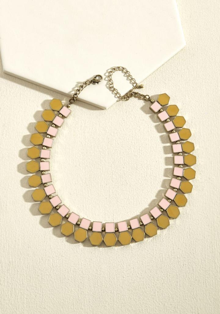 Modcloth Oh Geo My Necklace In Saffron