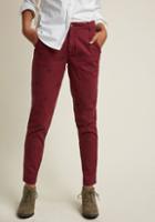 Modcloth Legendary Lifestyle Pants In Maroon Cat In 1x