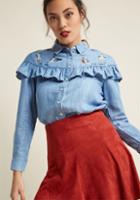 Misspatina Miss Patina Calico Concerto Button-up Top In S
