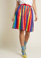 Modcloth Aspiration Creation A-line Skirt In Vibrant In M