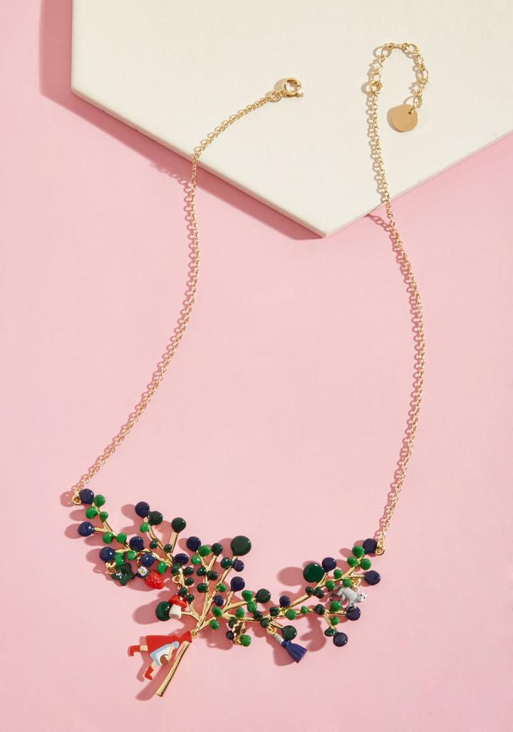 Lesnereides Les Nereides Little Red Radiance Statement Necklace