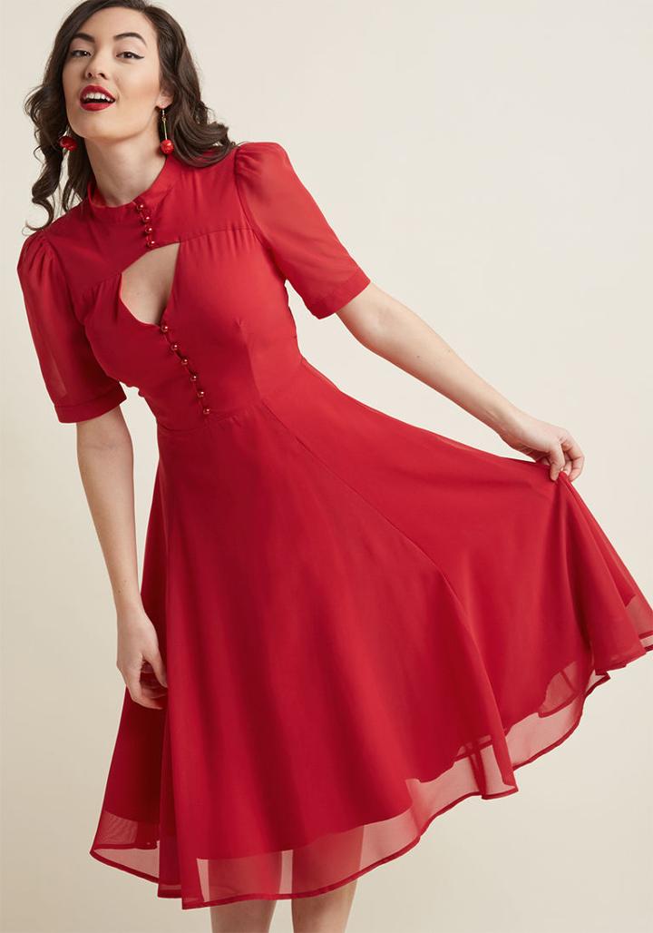 Collectif Collectif Portrait Of Panache Midi Dress In 6 (uk)